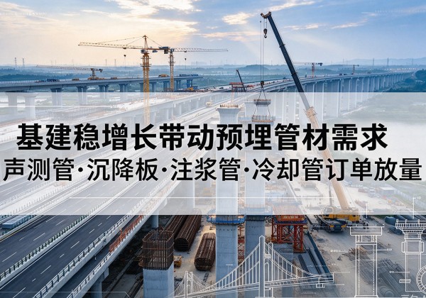 孟津基建稳增长带动预埋监测管材需求，声测管、沉降板、注浆管订单持续放量